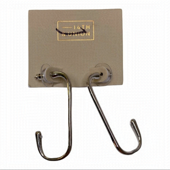 14th & union silver rectangle dangle earrings NEW - Picture 1 of 3